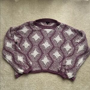 Purple & White Women's Sweater